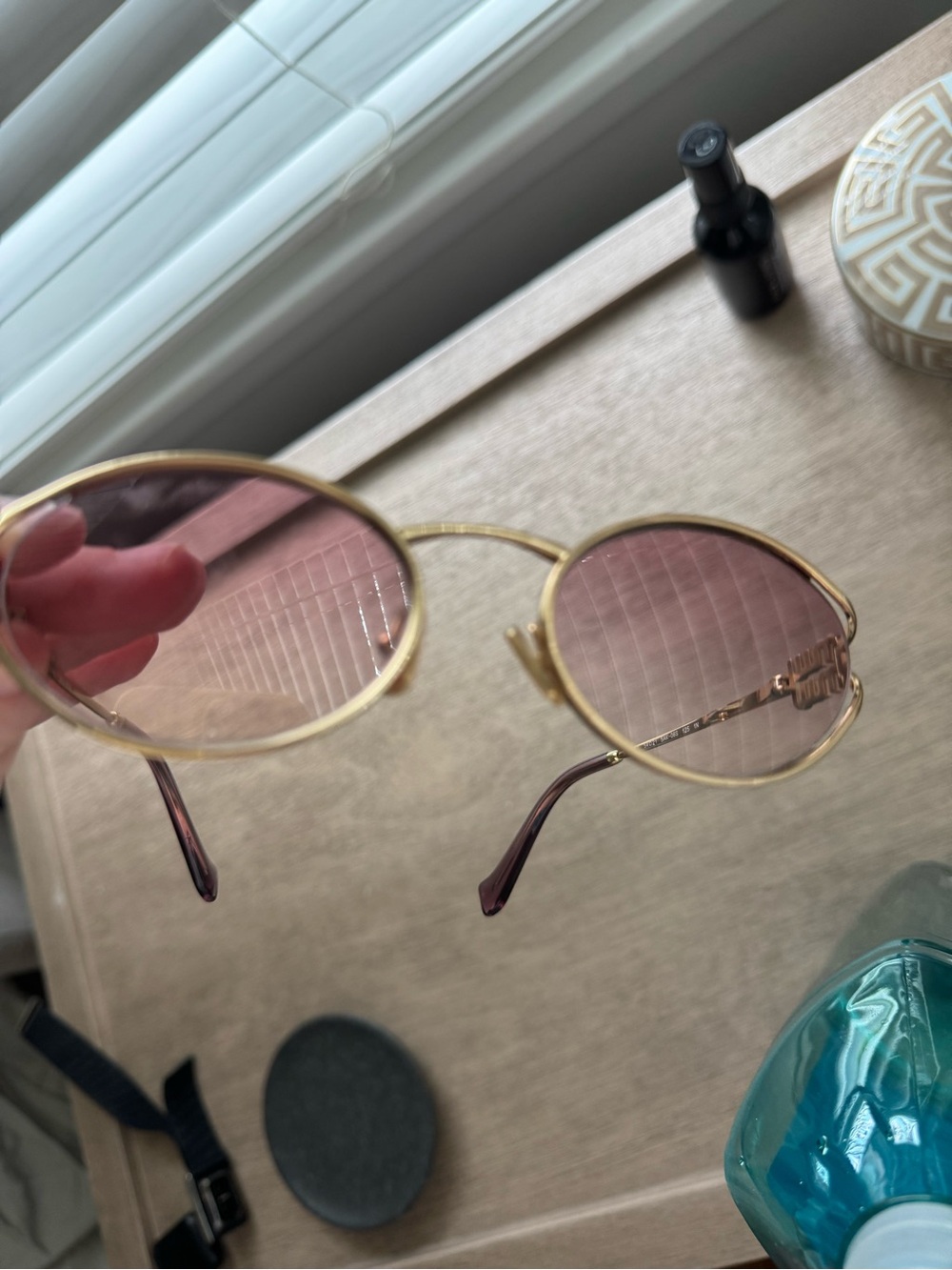 Pink Miu Miu gold sunglasses - Picture 3 of 5